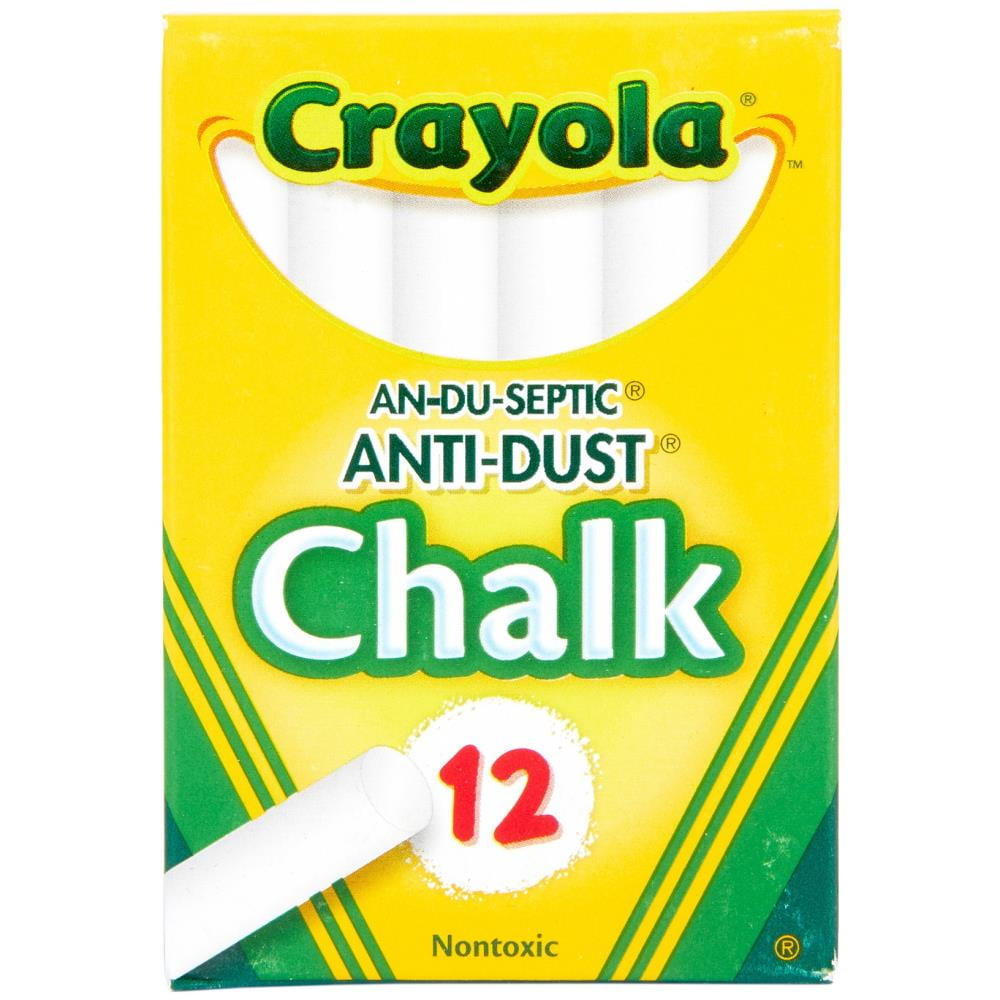 Crayola Anti - Dust Chalk - White, 1 Pack of 10 Piece